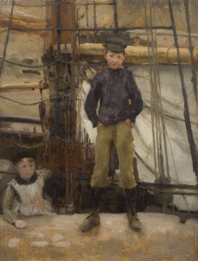 Due bambini sul ponte da Henry Scott Tuke